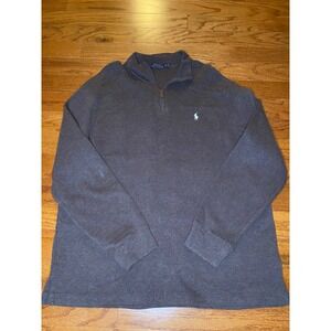 Polo Ralph Lauren Brown‎ 1/4 Zip Pull Over Size XL